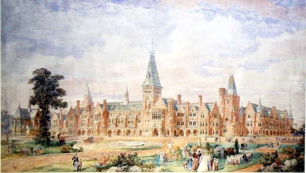 Perspektivisches Design für eine Schule oder ein College, ca. 1865 von English School