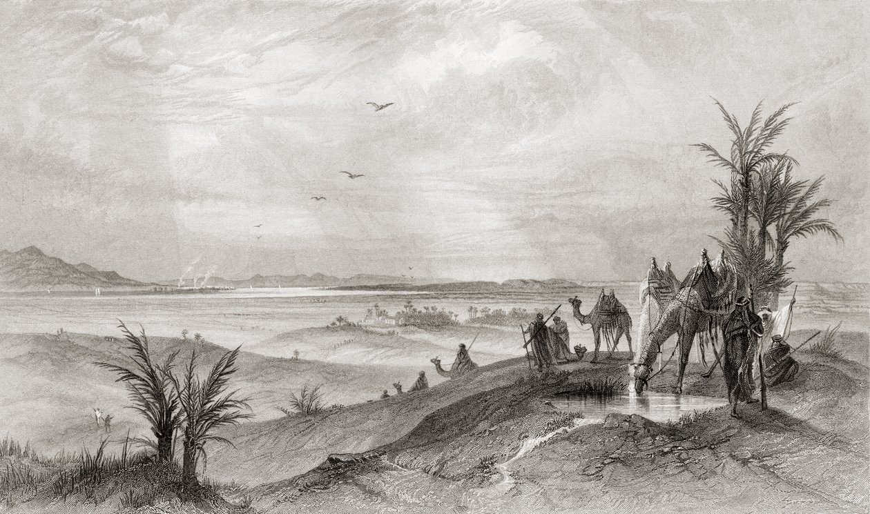 Pi Hahiroth und das Rote Meer, wo die Israeliten während ihres Auszugs aus Ägypten lagerten, aus 
