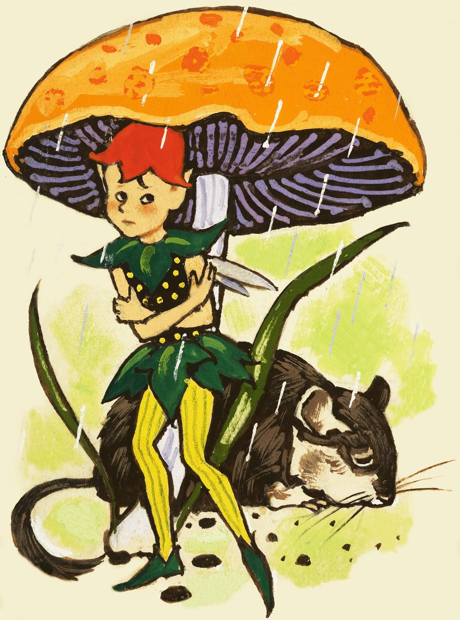 Kobold unter einem Pilz von English School
