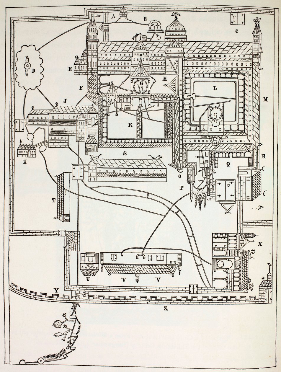 Plan des Benediktinerklosters in Canterbury von English School