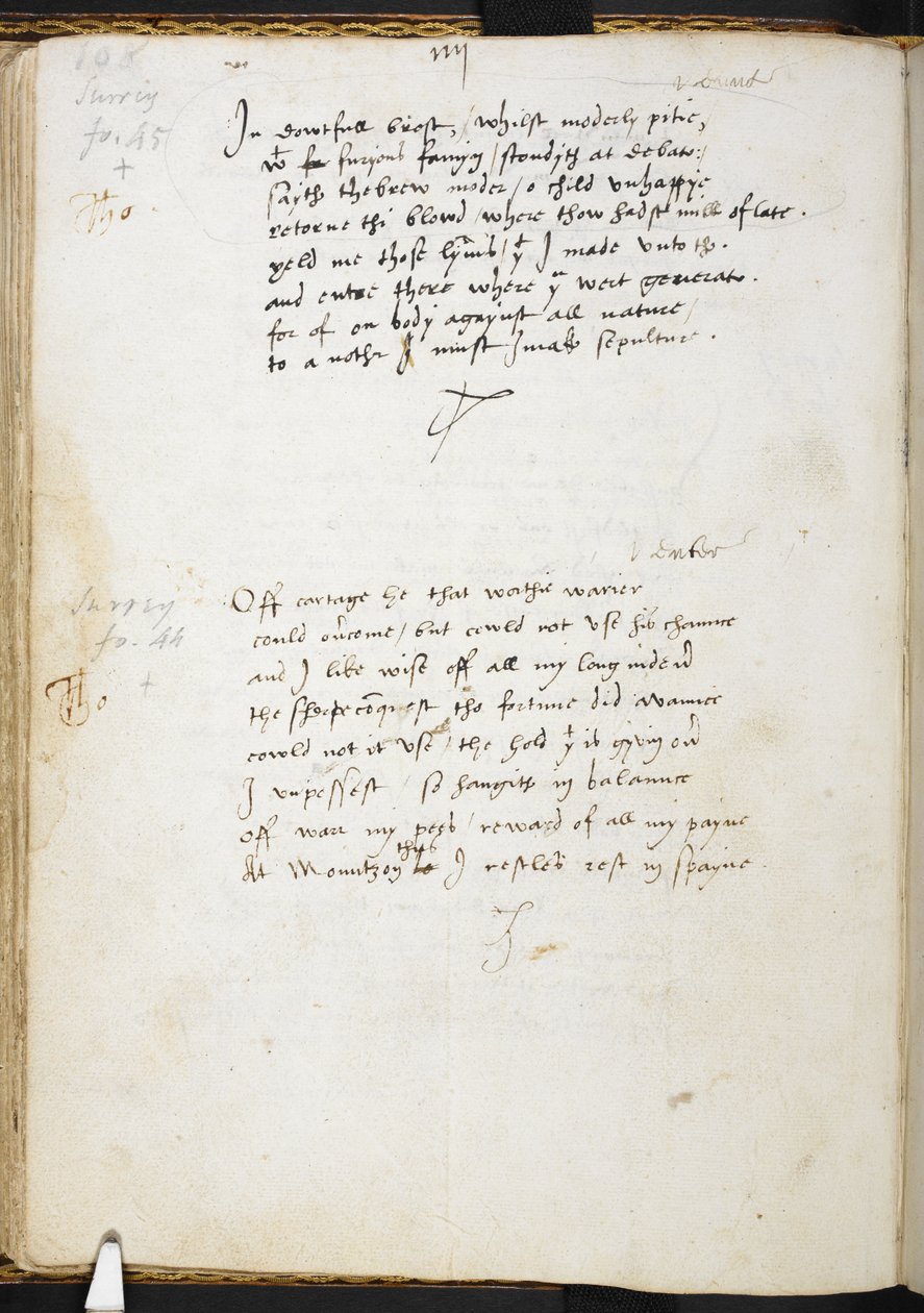 Gedichte von Sir Thomas Wyatt, f.54v, ca. 1530-39 von English School