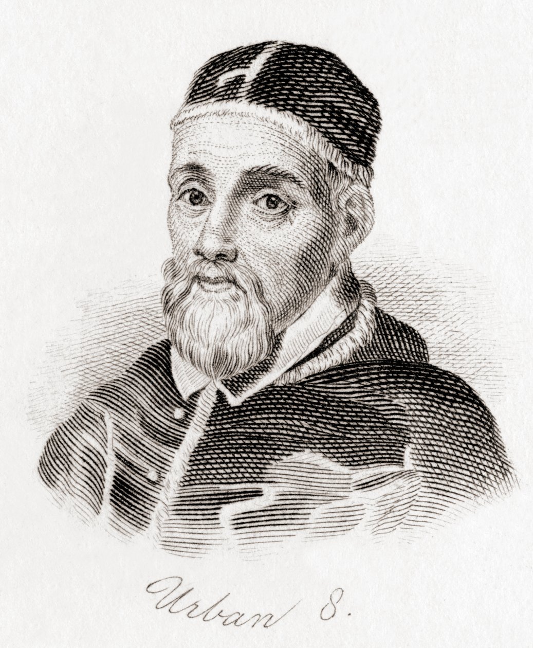 Papst Urban VIII., ca. 1568-1644, geboren Maffeo Barberini (Gravur) von English School