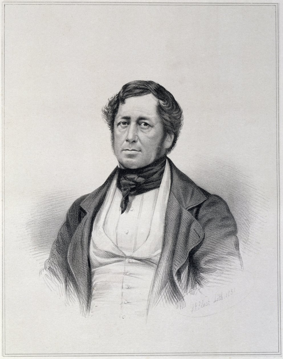Porträt von Charles Joseph Hullmandel (1789-1850), graviert von G.B. Bleck von English School