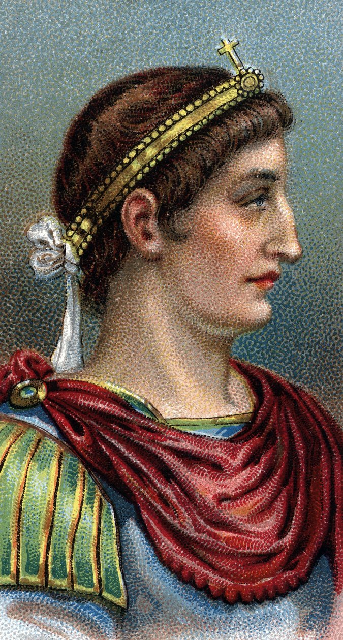 Porträt von Konstantin dem Großen (270-337) - Aus der Serie „Leaders of Men“ von English School