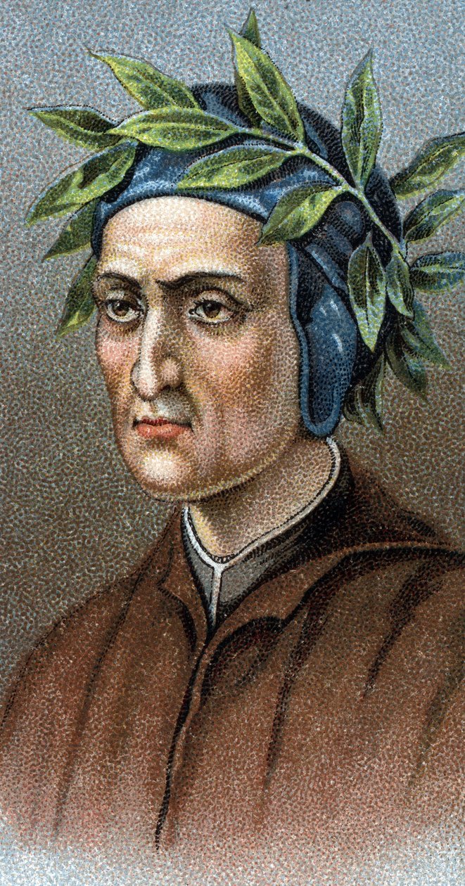 Porträt von Dante Alighieri (1265-1321), italienischer Dichter - Aus der Serie „Leaders of Men“ von English School