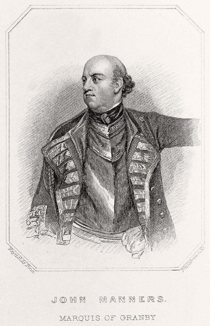 Porträt von John Manners, Marquis von Granby von English School