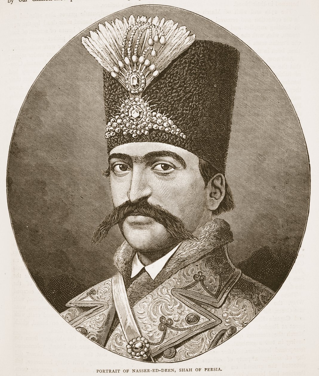 Porträt von Nasser-ed-Deen, Schah von Persien, Illustration aus Cassells Illustrierter Geschichte Englands von English School