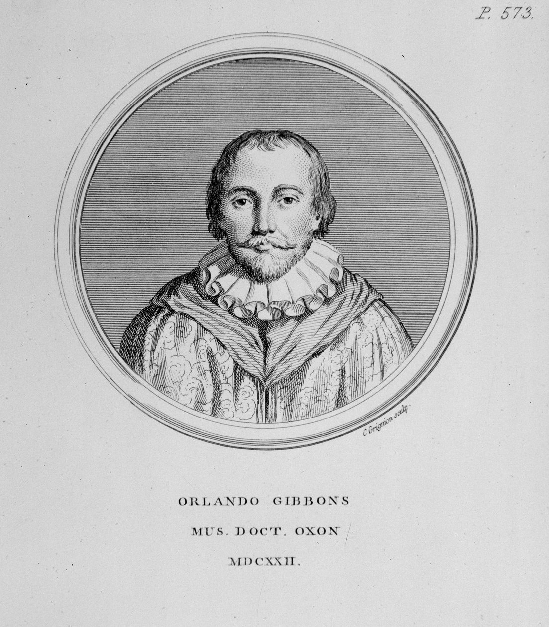 Porträt des britischen Komponisten Orlando Gibbons (1583-1625) von English School