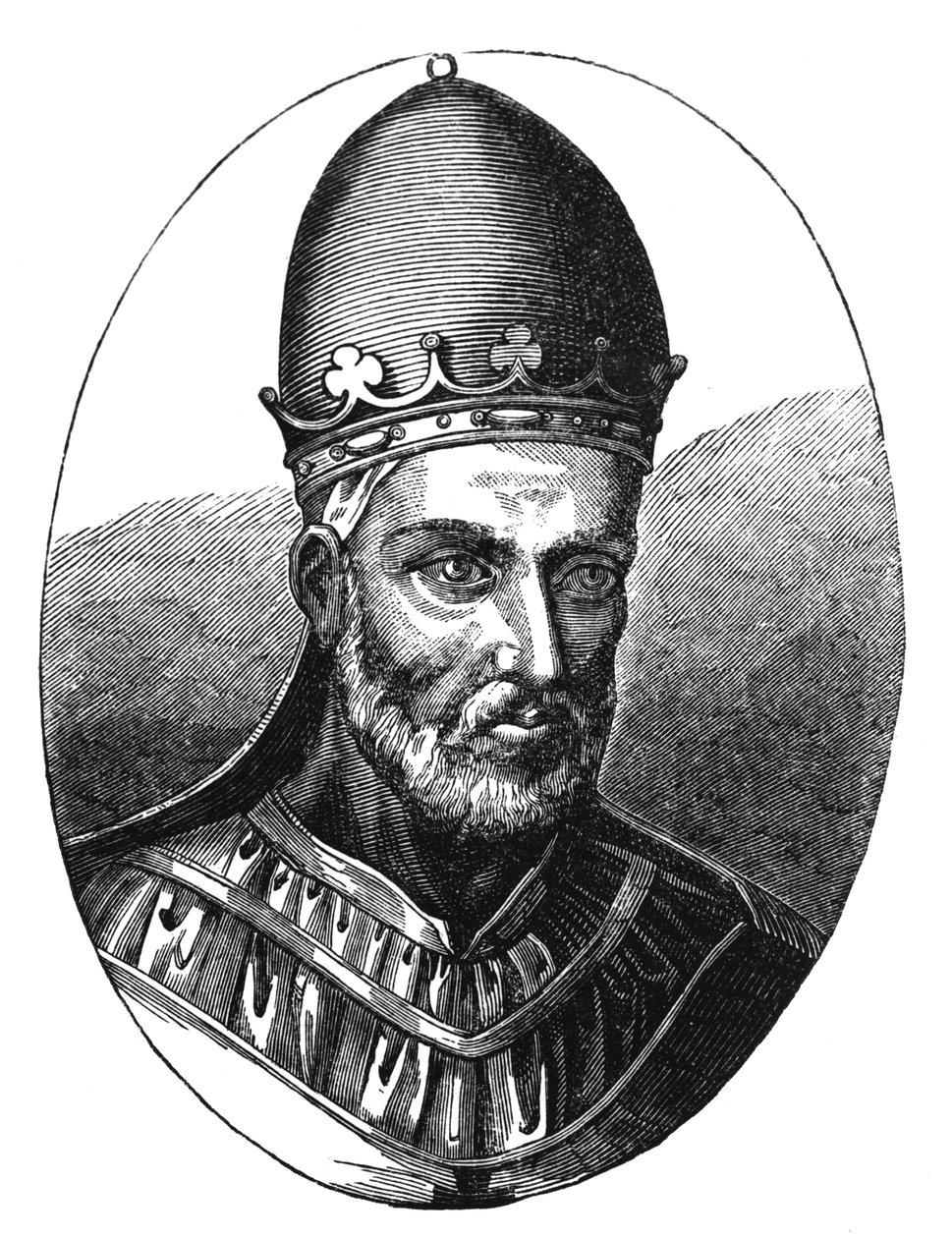 Porträt von Papst Honorius III., Illustration aus 