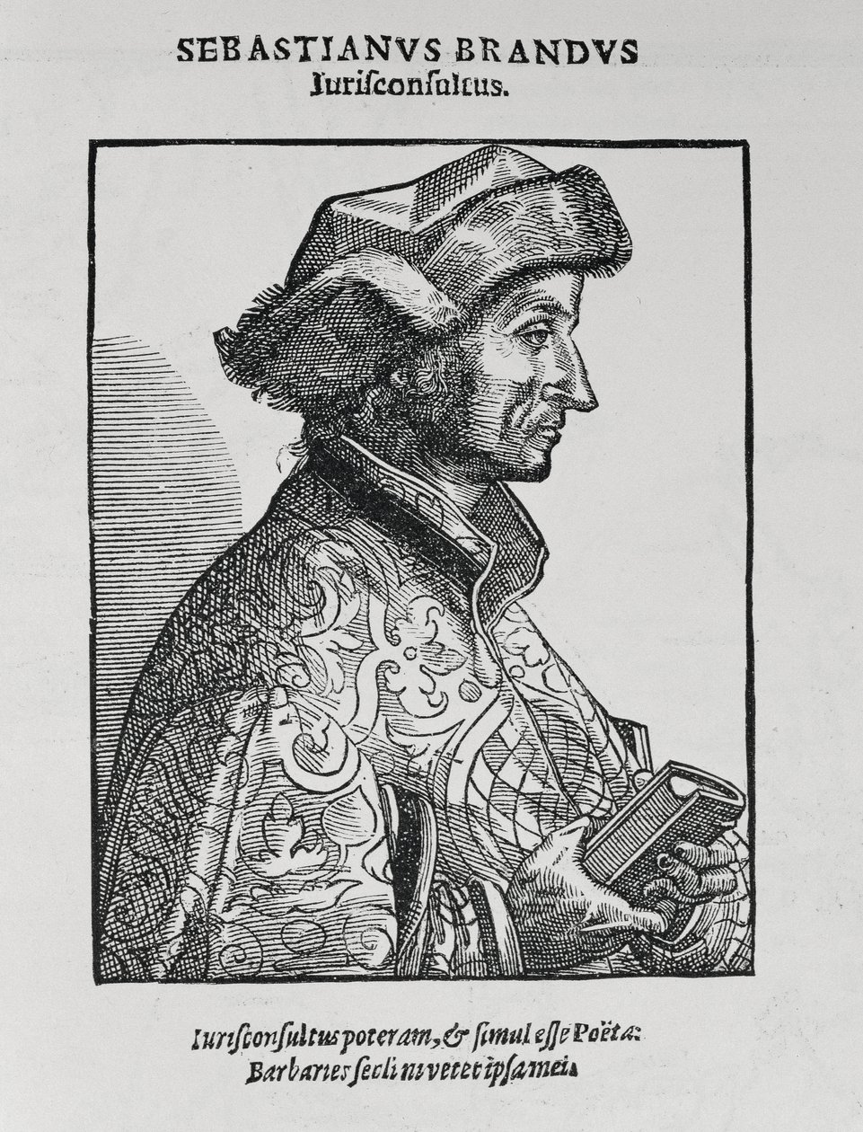 Porträt von Sebastian Brant (ca. 1458-1521) aus The Narrative and Critical History of America, herausgegeben von Justin Winsor, London, 1886 von English School