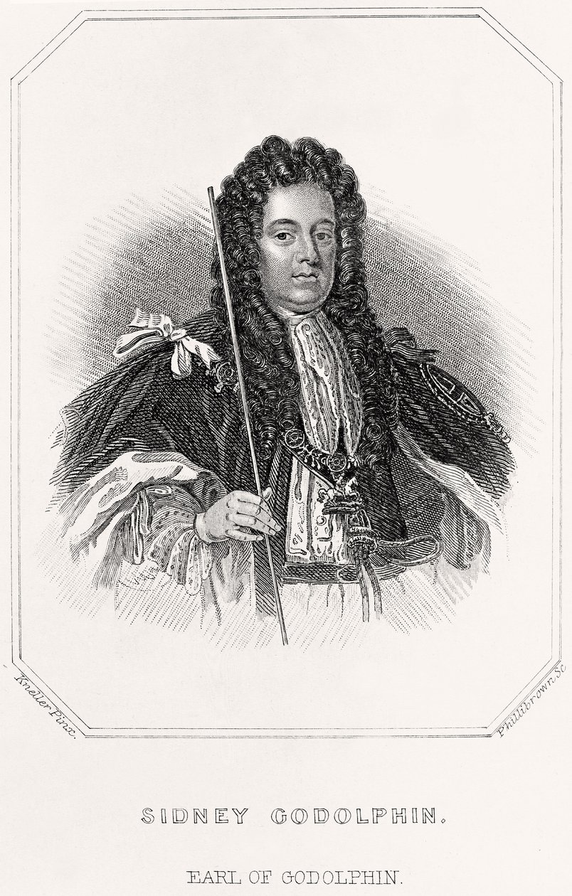 Porträt von Sidney Godolphin, Earl of Godolphin, 1835 von English School
