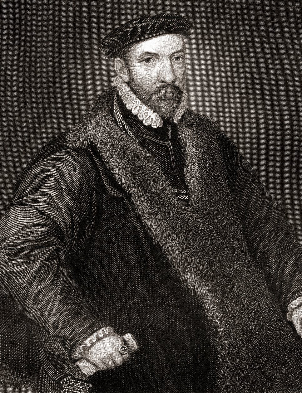 Porträt von Sir Nicholas Bacon (1510-1579) aus Lodges British Portraits, 1823 von English School