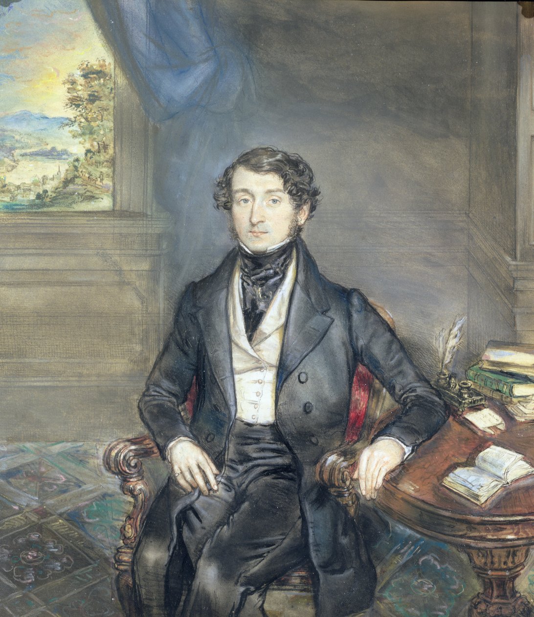 Porträt eines Gentlemans in einem Interieur, ca. 1830 von English School