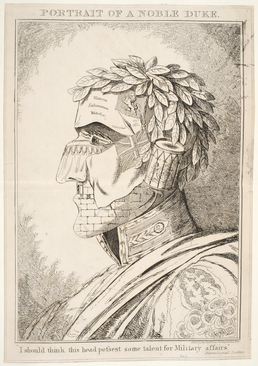 Porträt eines edlen Herzogs, ich denke, dieser Kopf besitzt einige militärische Talente, veröffentlicht von Thos McLean, 1829 von English School