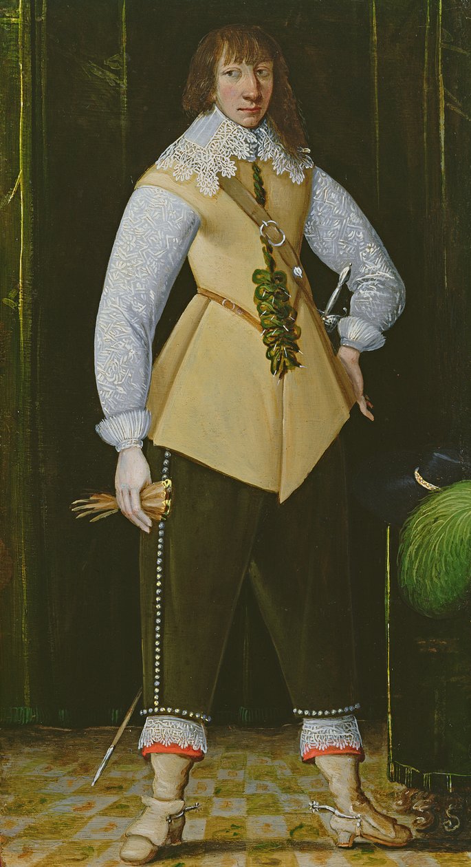Porträt eines royalistischen Kavallerieoffiziers, ca. 1640 von English School