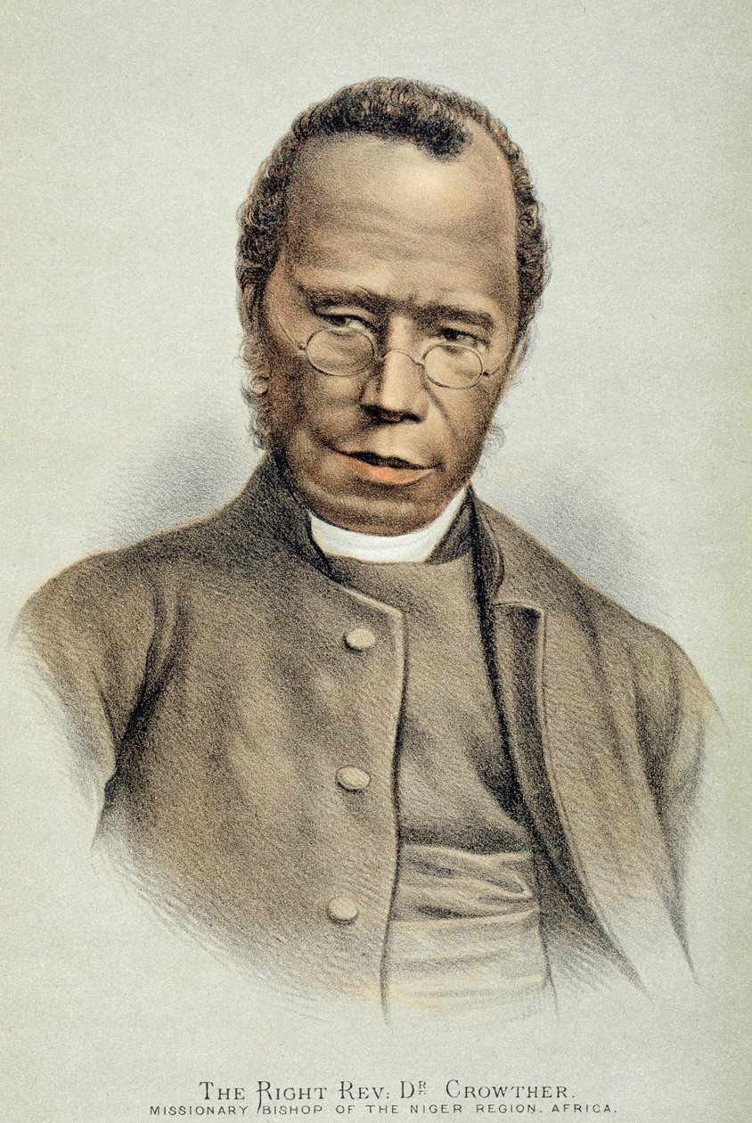 Porträt des hochwürdigen Dr. Samuel Adjai Crowther (ca. 1800-91) von English School
