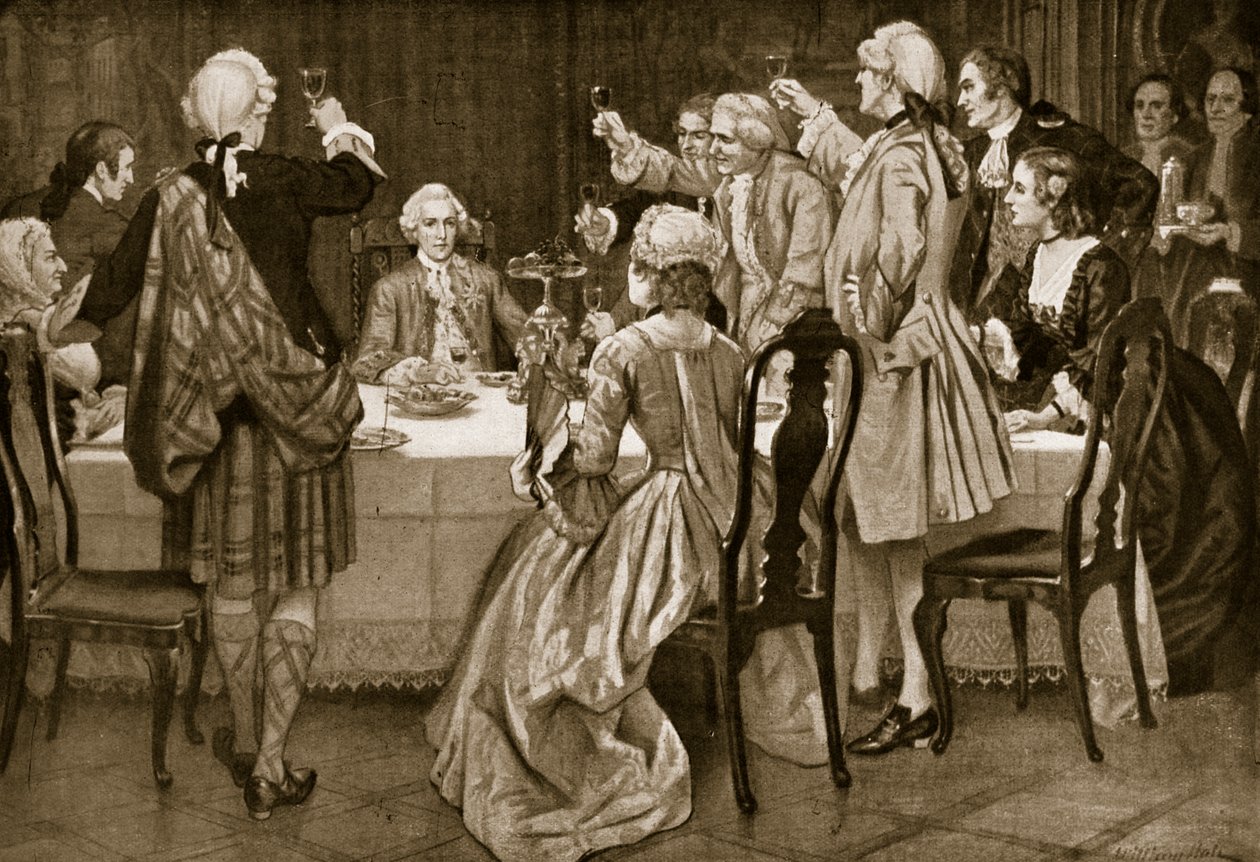 Prinz Charles Edward in Holyrood, Illustration aus Hutchinsons Geschichte der britischen Nation, ca. 1923 von English School