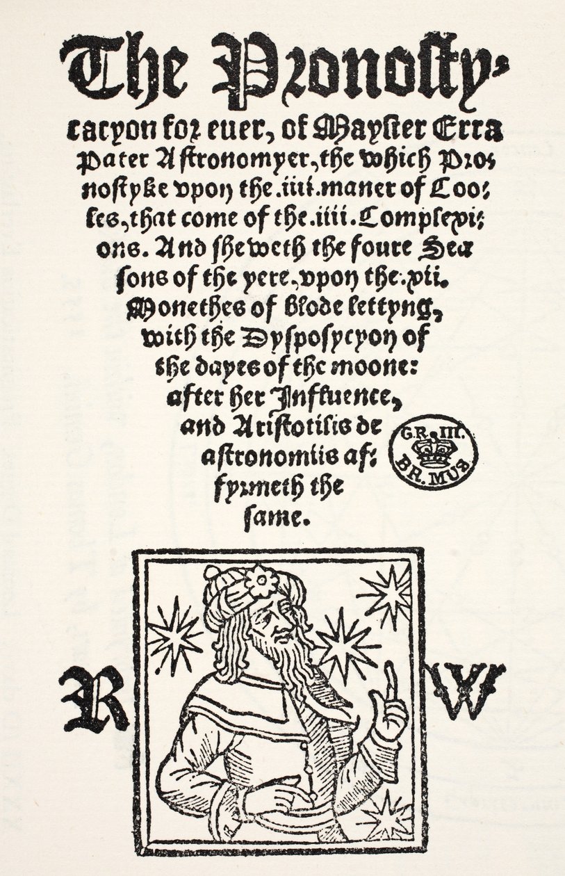 Prognostikation für immer von Erra Pater, gedruckt von R. Wyer von English School
