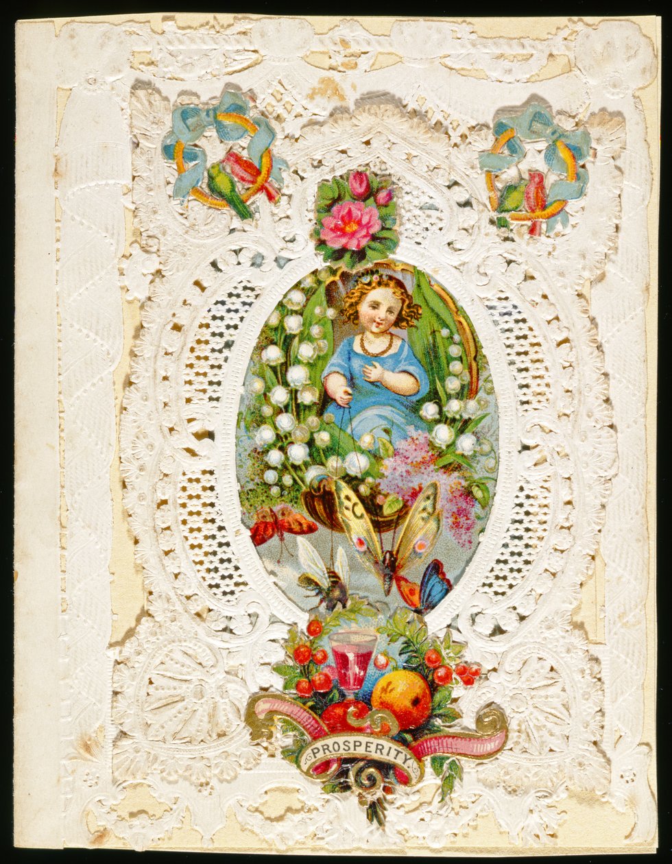 Wohlstand, Valentinskarte, ca. 1870 von English School