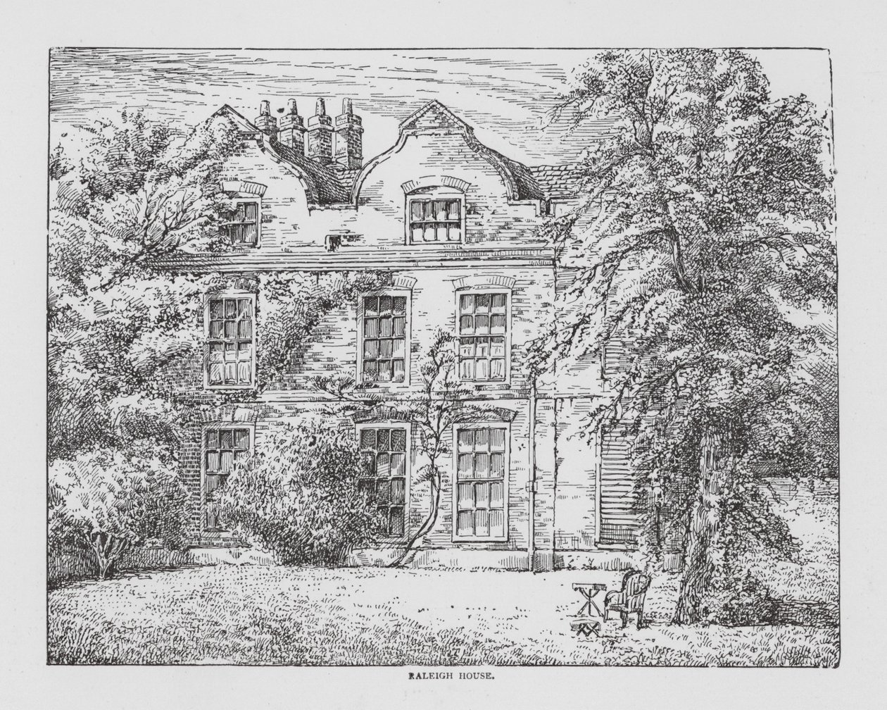 Raleigh House (Lithografie) von English School