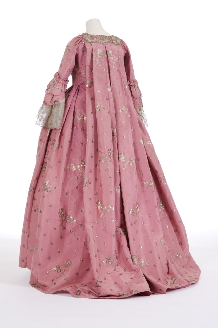 Rückansicht eines Sackkleides, 1750er Jahre von English School