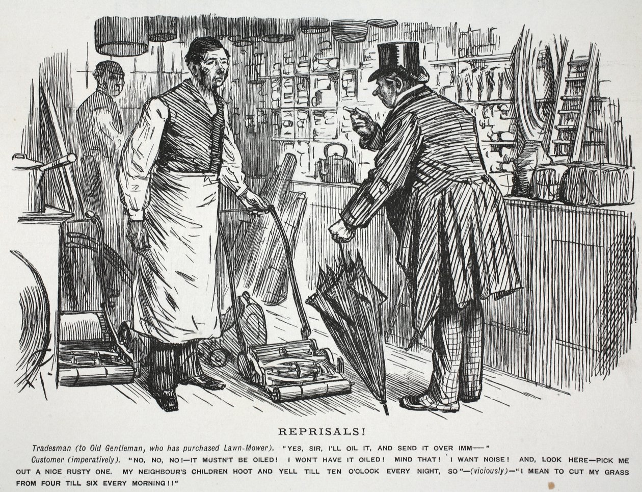 Vergeltungsmaßnahmen!, Illustration aus Punch von English School
