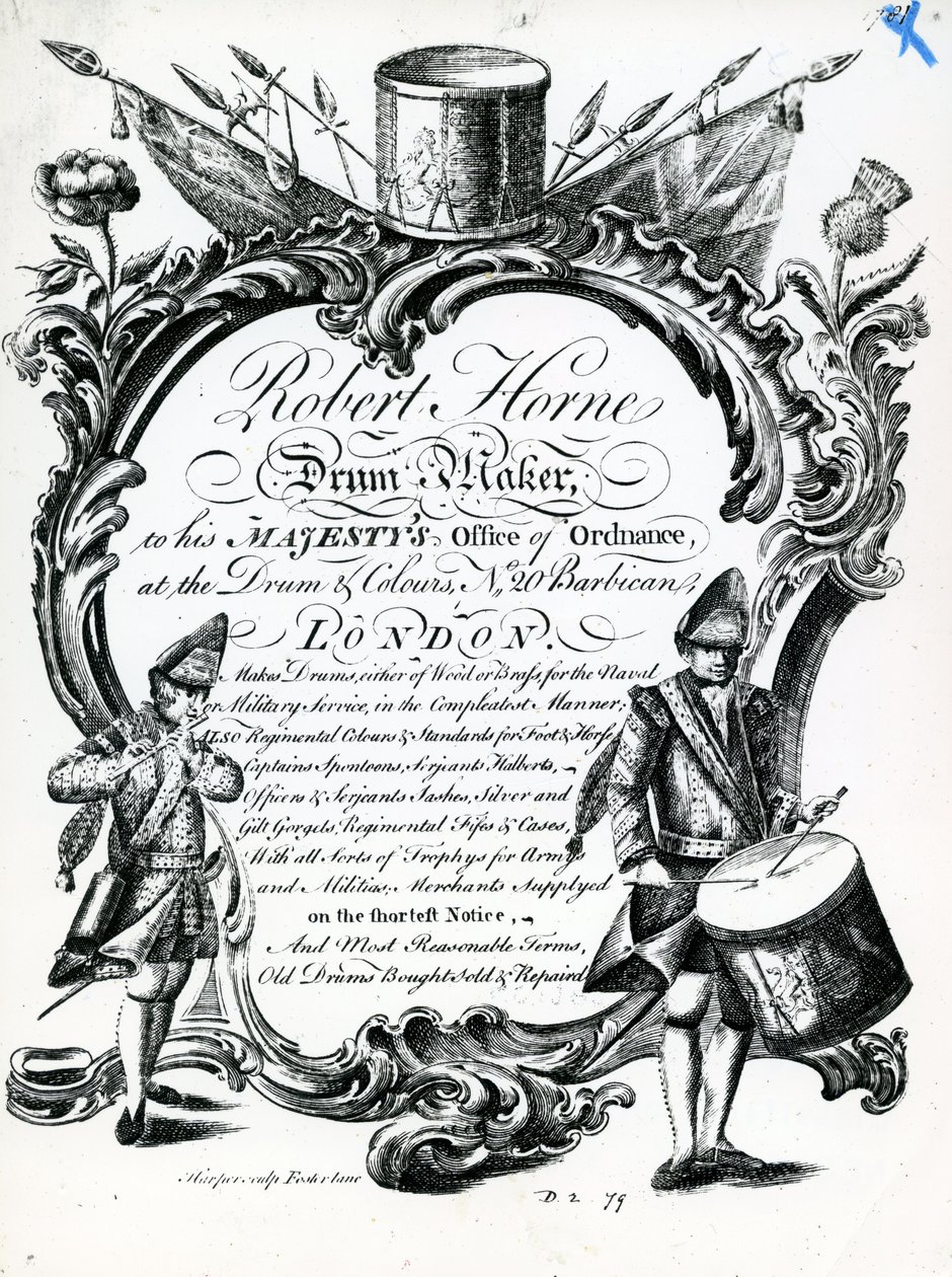 Robert Horne, Trommelmacher (Stich) von English School