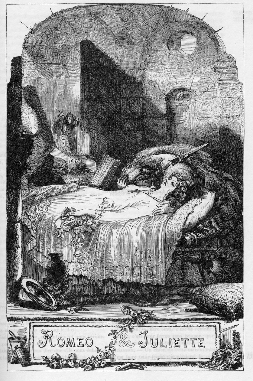 Romeo und Julia - Illustration in „Werke komplett von William Shakespeare“ 1866 - Die Illustrationen und die allgemeine Form dieser Ausgabe sind von Cassell