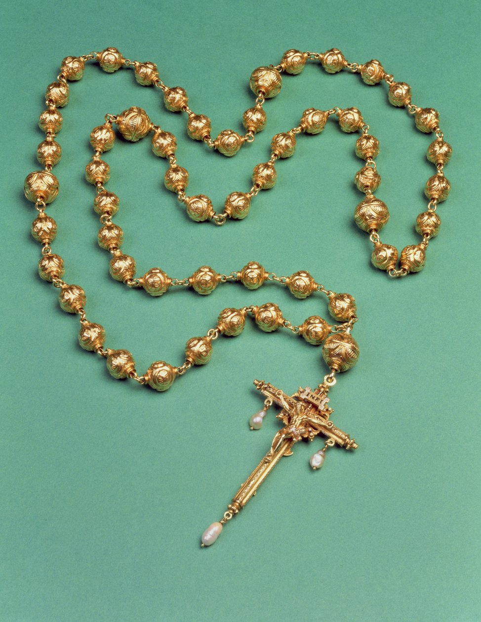Rosenkranz von Maria Stuart, 1587 (Gold und Perle) von English School