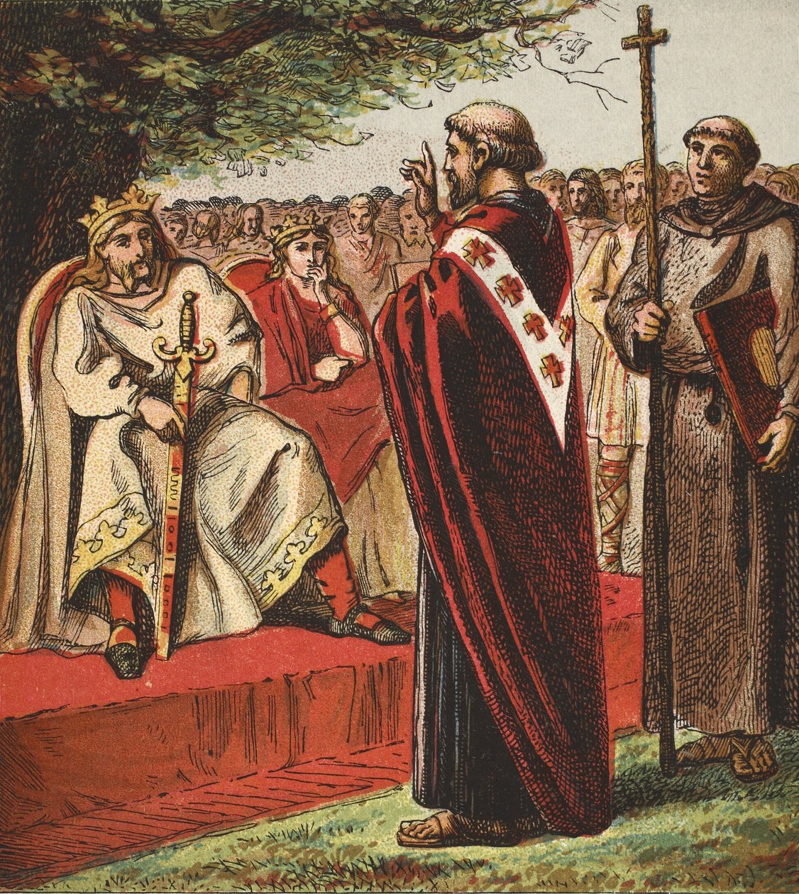 Heiliger Augustinus und die Sachsen, veröffentlicht 1890 von English School