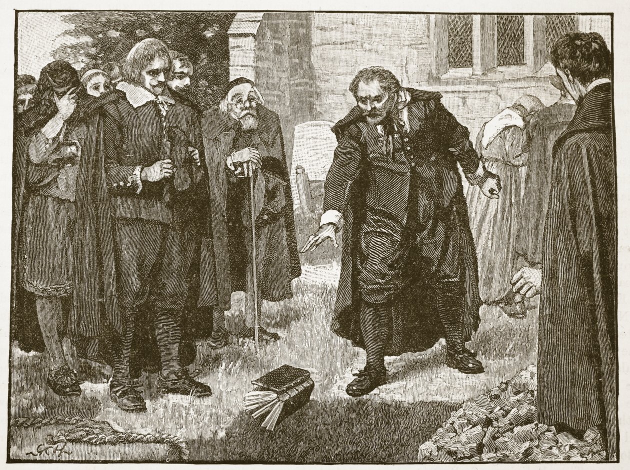 Szene bei der Beerdigung von Chillingworth, Illustration aus Cassells Illustrierter Geschichte Englands von English School