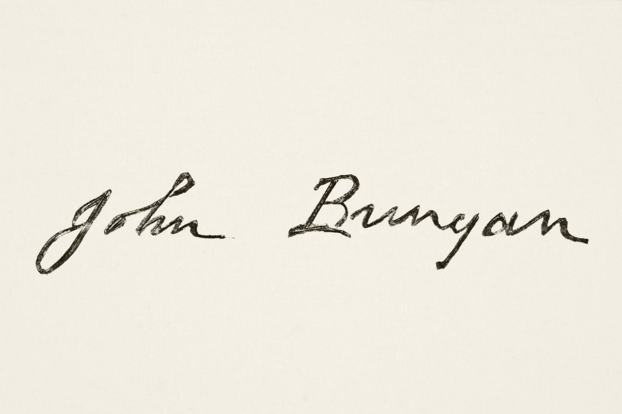 Unterschrift von John Bunyan, aus The National and Domestic History of England von William Hickman Smith Aubrey (1858-1916), veröffentlicht in London, ca. 1890 von English School