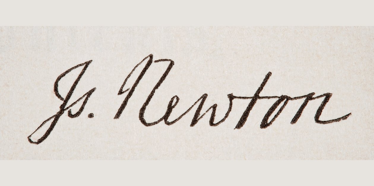 Unterschrift von Sir Isaac Newton, aus 