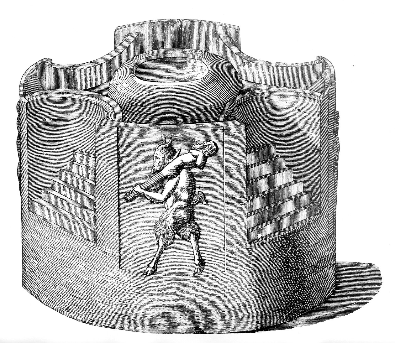 Kleiner tragbarer Tempel, der dem Priapus-Kult gewidmet ist von English School