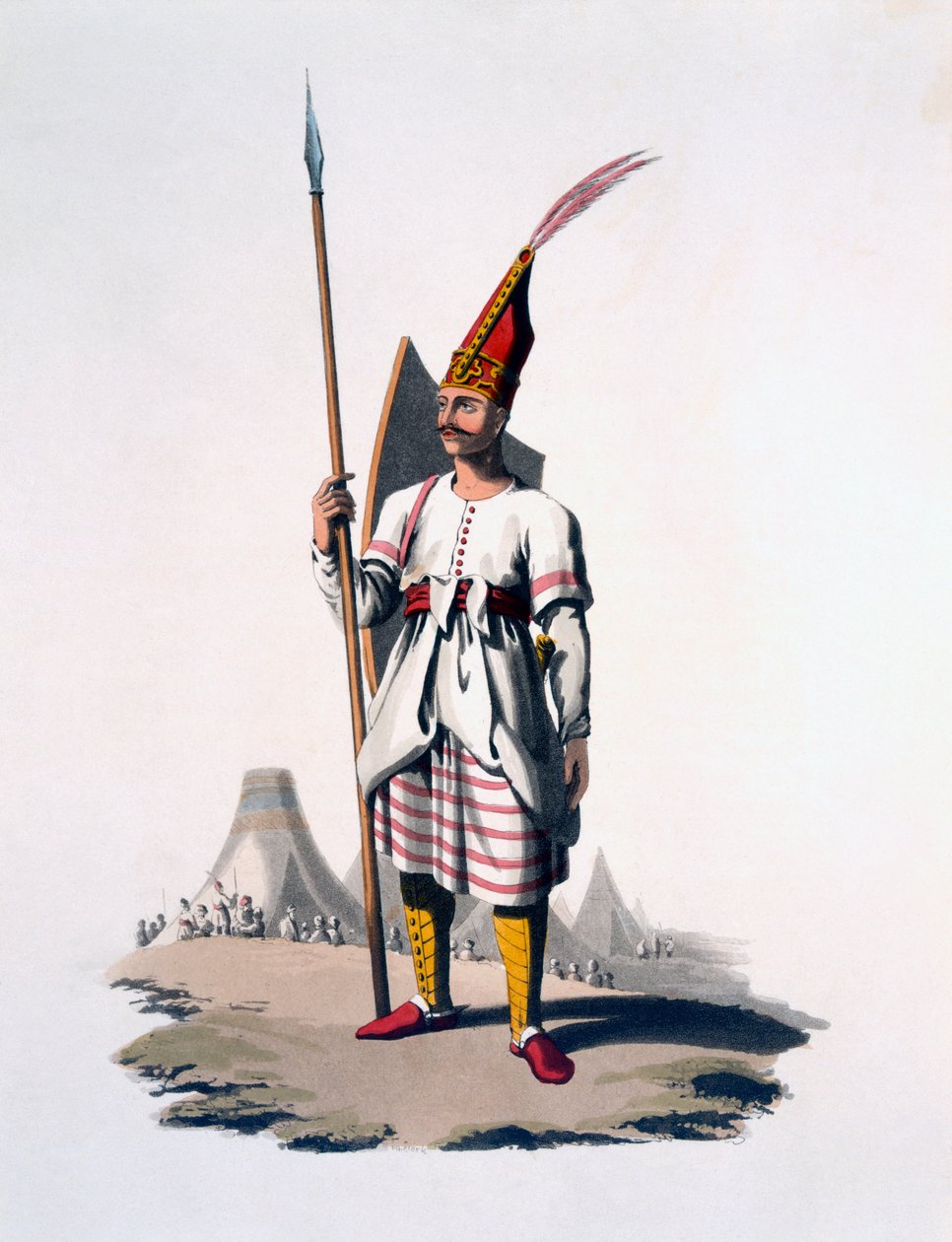 Soldat von Albanien, ein Infanterist der osmanischen Armee, 1818 von English School