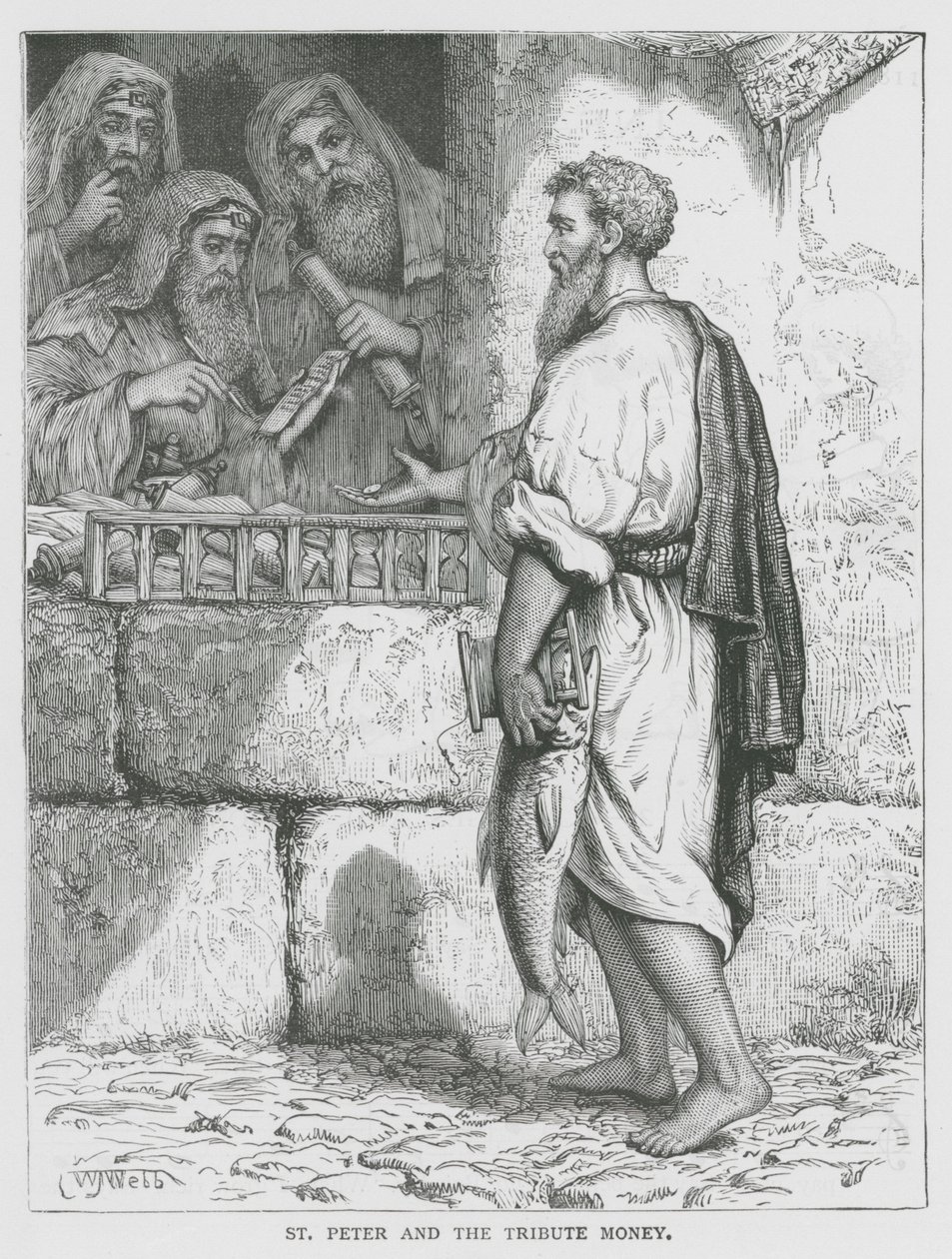 St. Peter und das Zinsgeld (Gravur) von English School