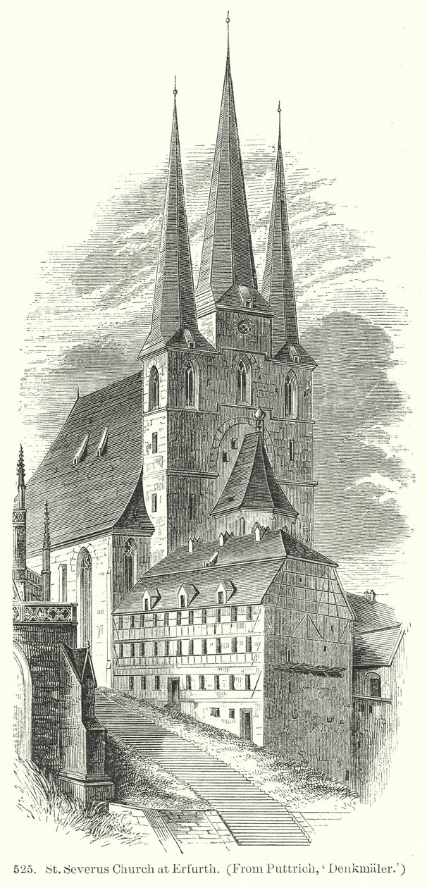 St Severus Kirche in Erfurt (Gravur) von English School