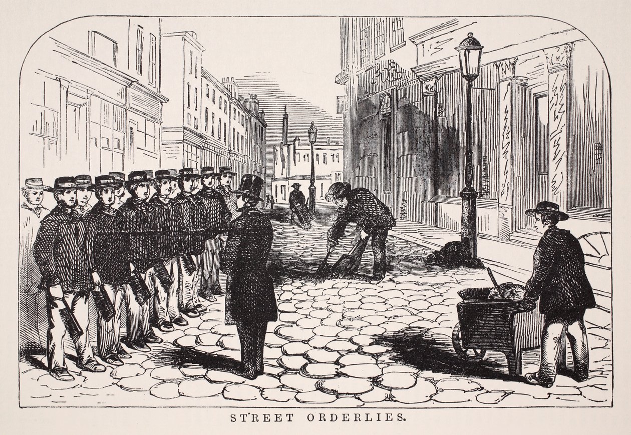 Straßenordner, Illustration aus London Labour and London Poor von Henry Mayhew, veröffentlicht 1862 von English School
