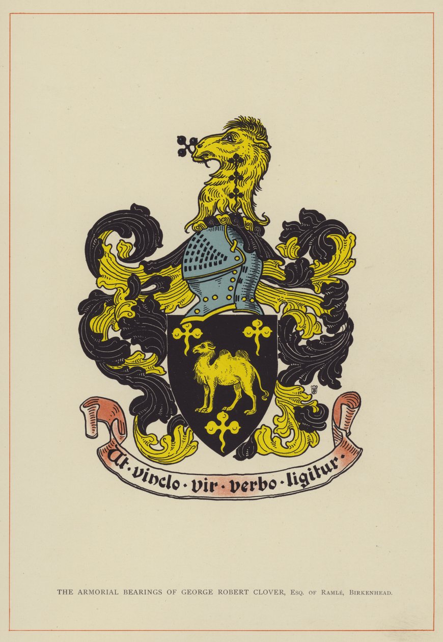 Die Wappen von George Robert Clover, Esquire von Ramle, Birkenhead von English School
