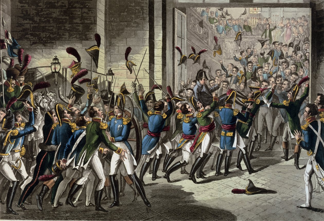 Die Ankunft Napoleons (1769-1821) in den Tuilerien am 20. März 1815 von English School
