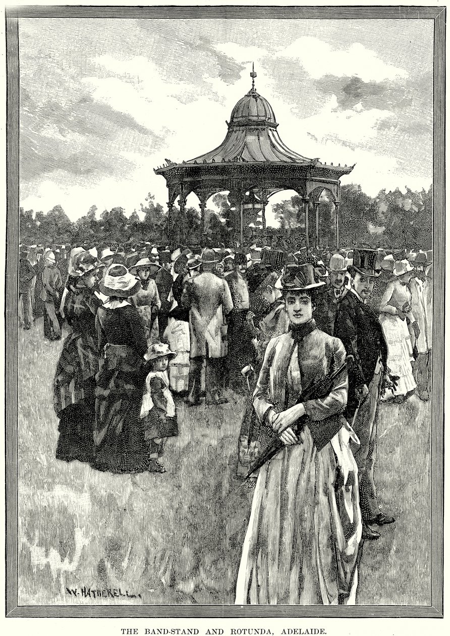 Der Musikpavillon und die Rotunde, Adelaide von English School