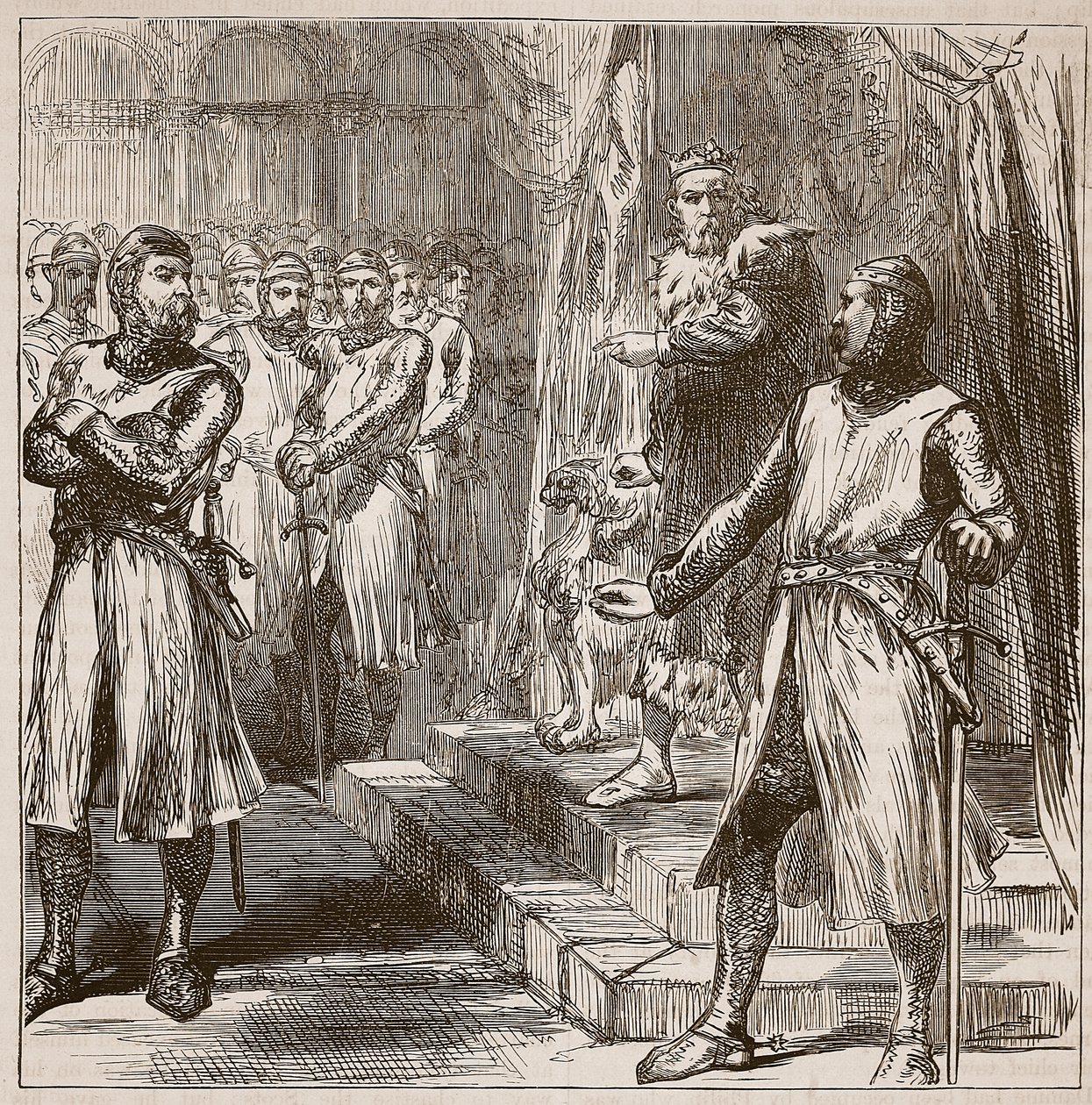 Die Barone revoltieren gegen den König, Illustration aus Cassells Illustrierter Geschichte Englands von English School