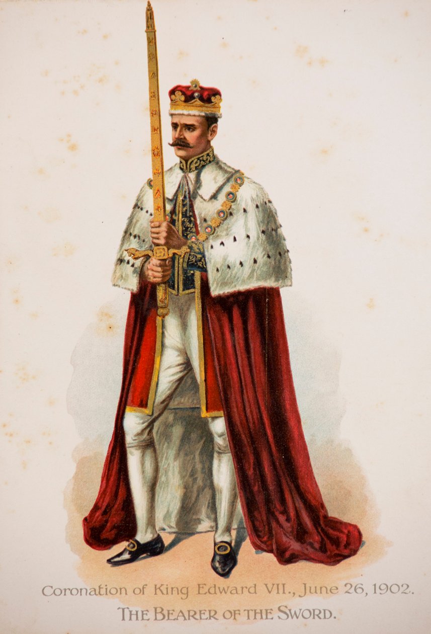 Der Schwertträger bei der Krönung von König Edward VII. von English School