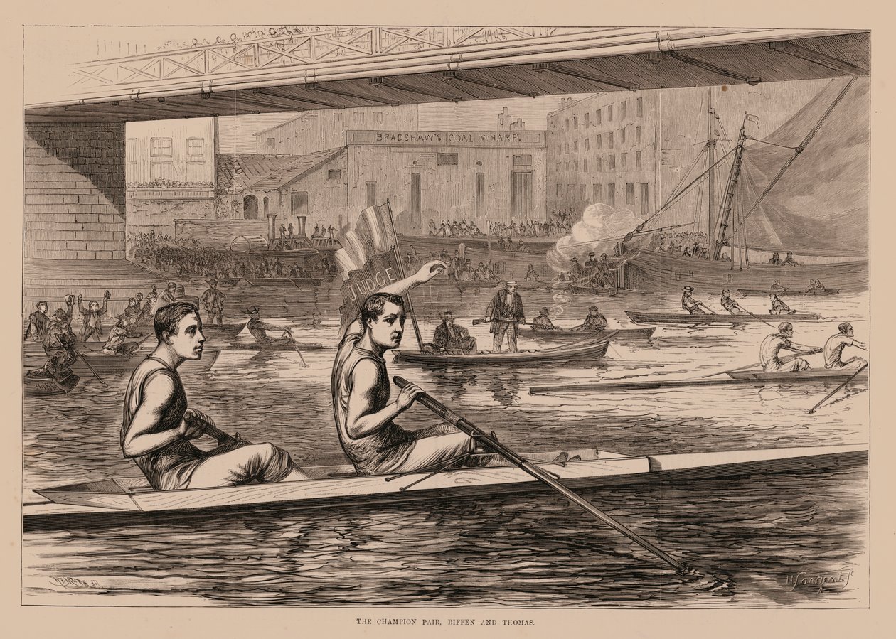 Das Champion-Paar, Biffen und Teomas (Gravur) von English School