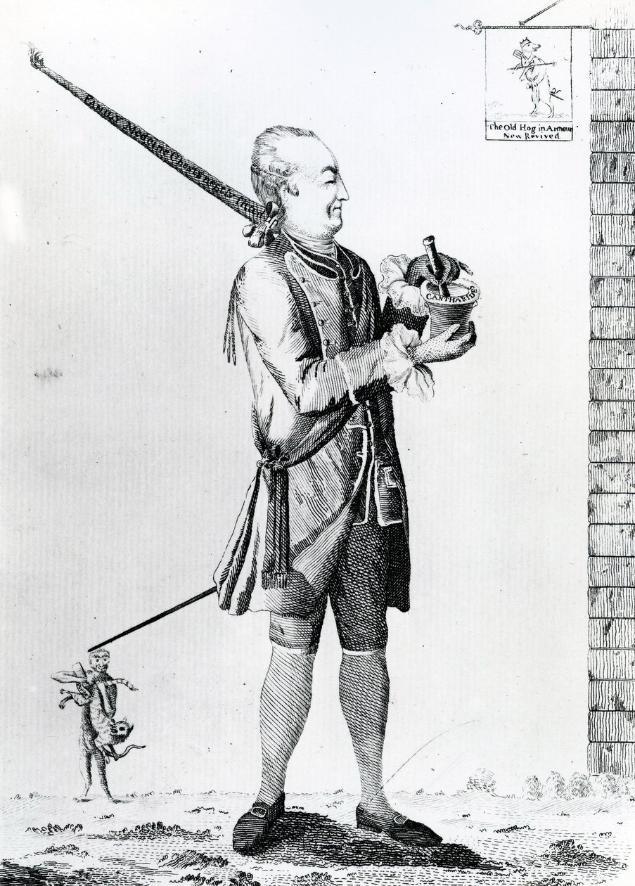 Der chemische Macaroni, veröffentlicht von G. Terry, 1772 von English School