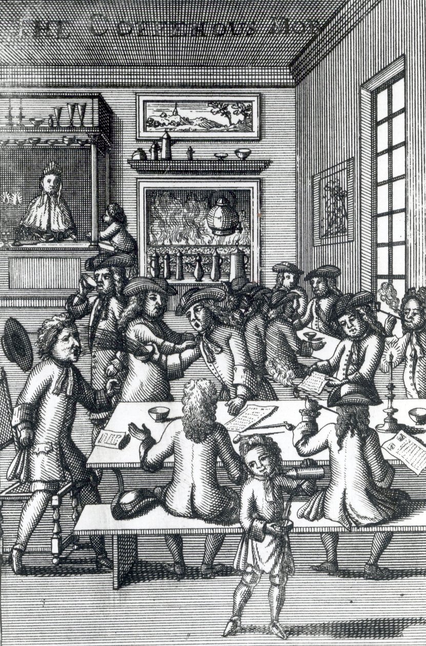 Der Kaffehaus-Mob, von Edward Ward, aus Vulgus Britannicus, 1710 von English School