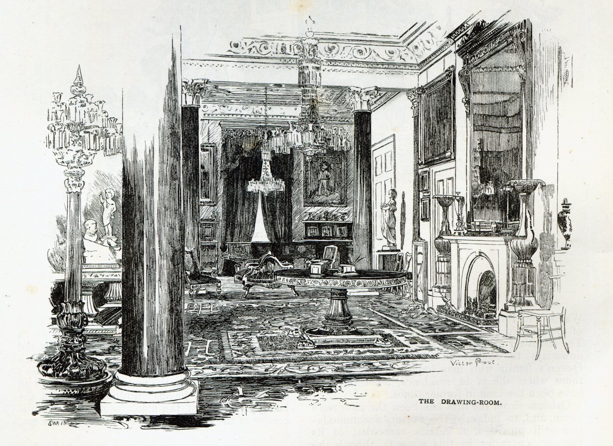 Das Wohnzimmer, Osborne House, aus 