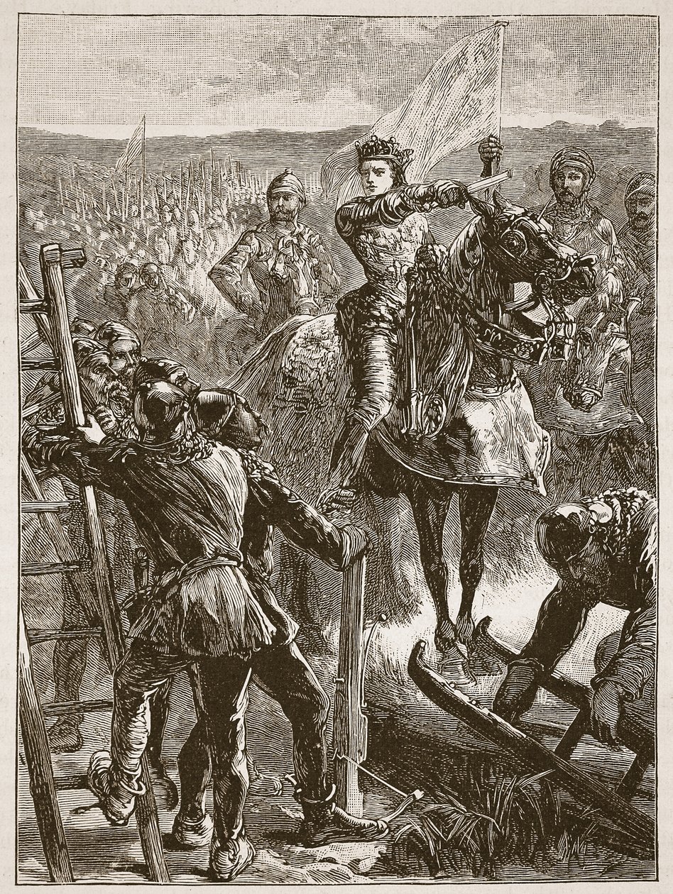 Die Engländer vor Harfleur, Illustration aus Cassells Illustrierter Geschichte Englands von English School