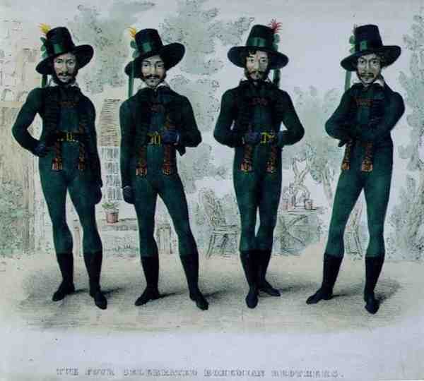 Die vier berühmten böhmischen Brüder, c.1827 von English School