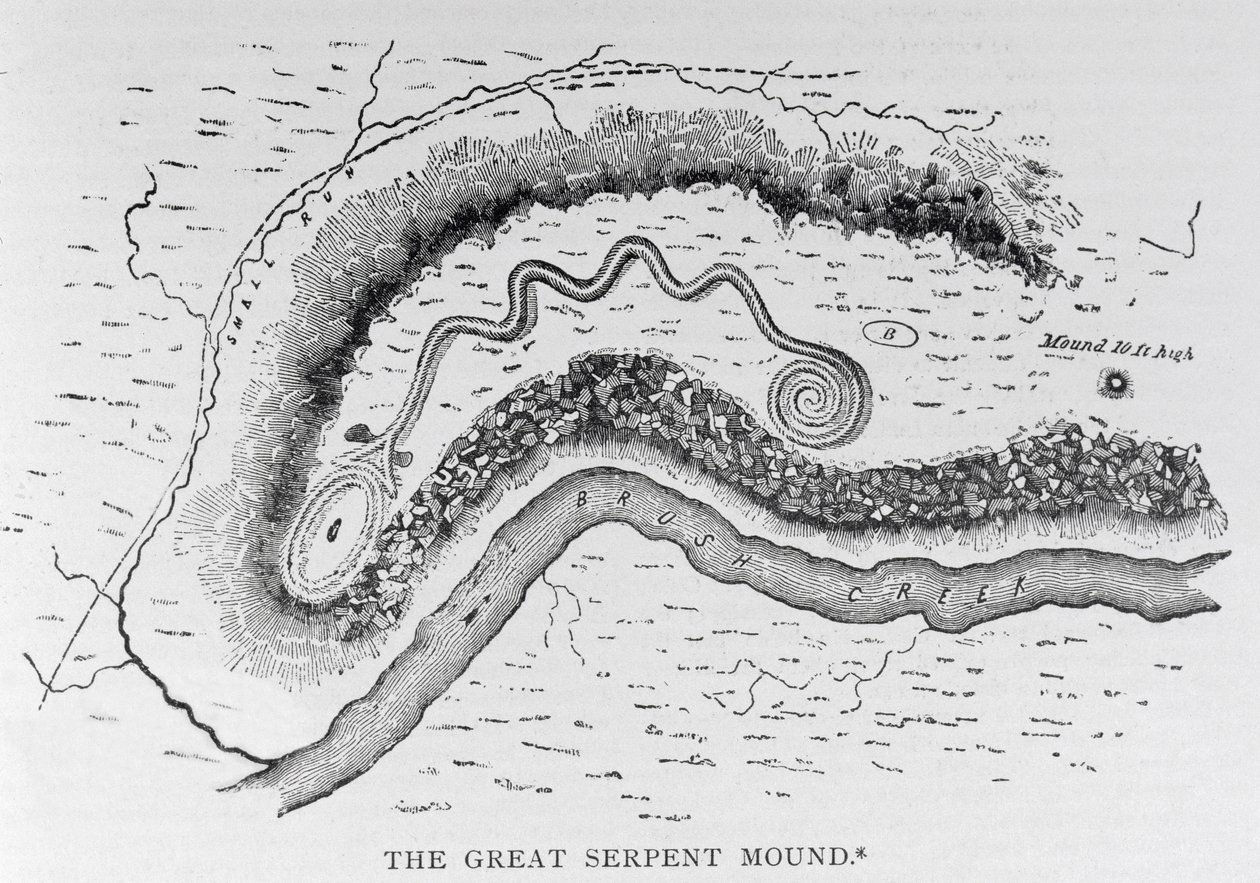 Der Große Schlangenwall, in der Nähe von Locust Grove, Ohio, 2. Jahrhundert v. Chr., aus 